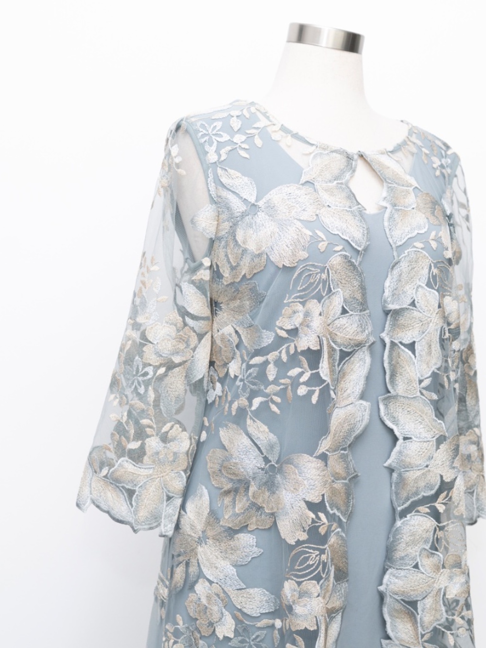 Alex Evenings - Embroidered Lace Mock Jacket Cocktail Dress - Picture 8 of 12